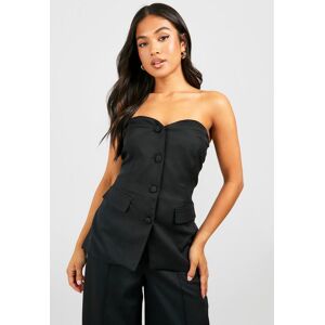 boohoo Petite Longline Tailored Bandeau Top