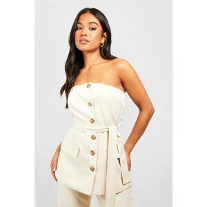 boohoo Petite Longline Tailored Bandeau Top