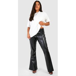 boohoo Plus Matte Pu High Waisted Flared Trousers