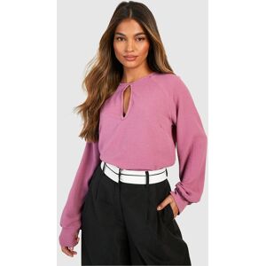 boohoo Hammered Volume Sleeve Blouse