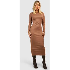 boohoo Rib Crew Neck Midaxi Dress