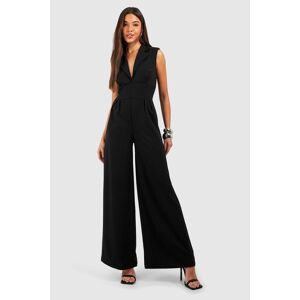 boohoo Corset Pleated Wide Leg Jumpsuit