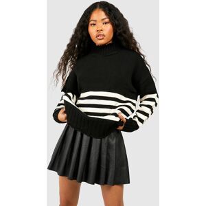 boohoo Petite High Neck Stripe Jumper