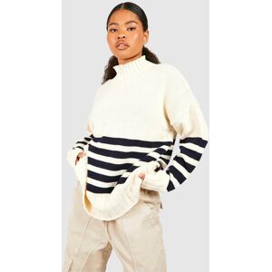 boohoo Petite High Neck Stripe Jumper