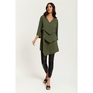 HOXTON GAL 3/4 Sleeves V Neck Oversized Layered Tunic