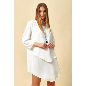 HOXTON GAL Oversized 3/4 Sleeves Layered Tunic