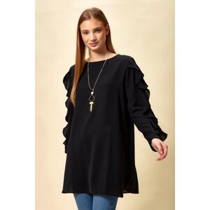 HOXTON GAL Oversized Ruffle Detailed Long Sleeves Tunic