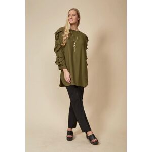 HOXTON GAL Oversized Ruffle Detailed Long Sleeves Tunic