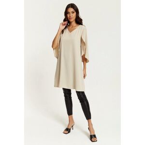 HOXTON GAL Oversized V Neck Tunic with Split Sleeves