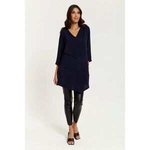 HOXTON GAL Oversized Layer Detailed Tunic with 3/4 Sleeves