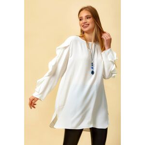 HOXTON GAL Oversized Ruffle Detailed Long Sleeves Tunic