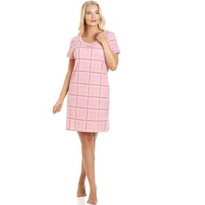 Camille Checkered Print Cotton Summer Nightshirt