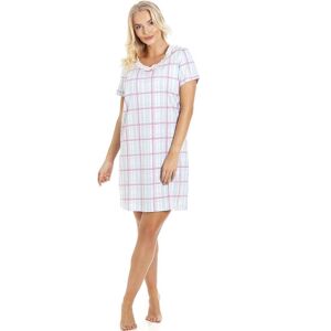 Camille Checkered Print Cotton Summer Nightshirt