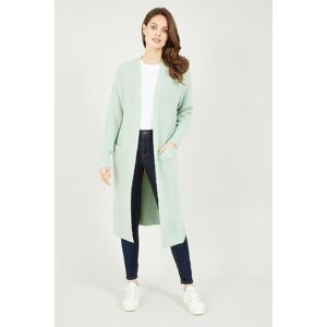 Yumi Sage Green Soft Touch Knitted Maxi Cardi