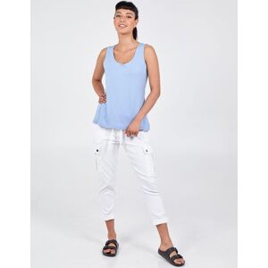 Blue Vanilla Double Layer Scoop Neck Plain Vest Top