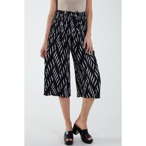 Blue Vanilla Pleated Abstract Wide Leg Trousers