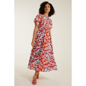 Blue Vanilla Oversized Paisley A Line Dress