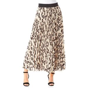 Roman Animal Print Pleated Maxi Skirt