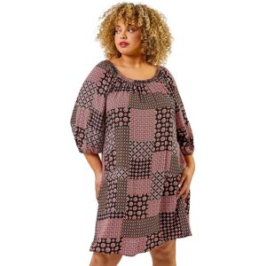 Roman Curve Geo Print Longline Tunic Dress