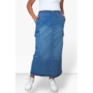 Paulo Due Stretch Denim Jeans Maxi Cargo Skirt