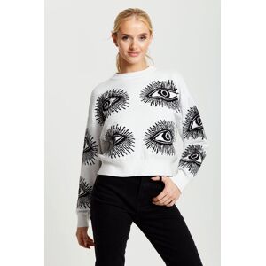 Liquorish Eye Pattern Jumper In Black