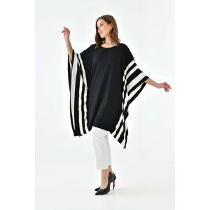 HOXTON GAL Oversized Wide Sleeve Tunic Dress with White Stripe Details