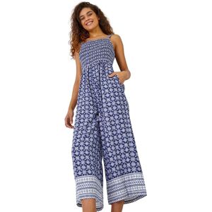 Roman Border Print Culotte Jumpsuit