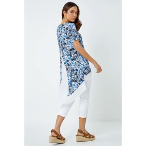 Roman Floral Print Chiffon Hem Tunic