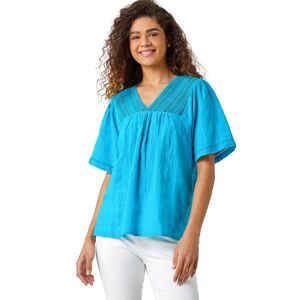 Roman Lace Detail Cotton T-Shirt