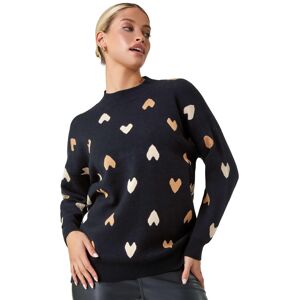 Dusk Heart Print High Neck Jumper