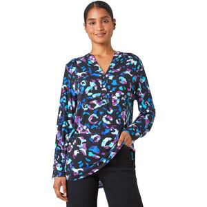 Roman Animal Print Stretch Shirt Top