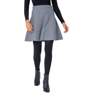 Roman Dogstooth Knitted A-Line Mini Skirt