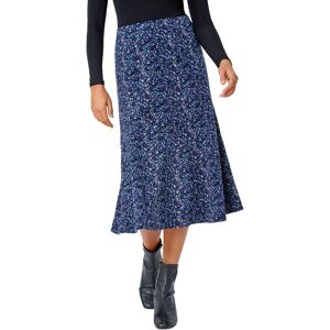 Roman Textured Abstract Print A-Line Stretch Skirt