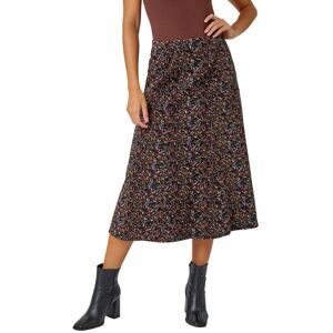 Roman Textured Abstract Print A-Line Stretch Skirt