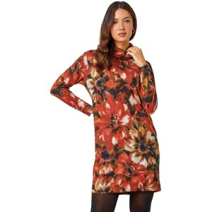 Roman Floral Tie Dye Print Tunic Stretch Dress