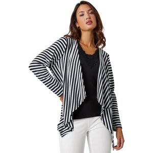 Roman Stripe Cardigan & Lace Vest Stretch Top