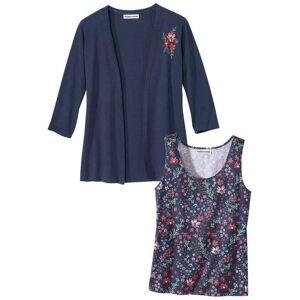 Atlas For Women Floral Cardigan & Tank Top Set