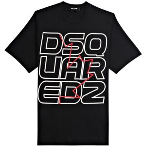 Dsquared2 Techno Maple Leaf Oversize Black T-Shirt