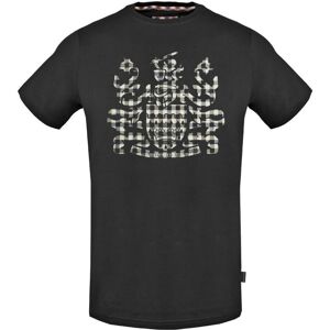 Aquascutum Check Aldis Crest Black T-Shirt