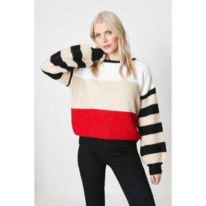 Principles Colourblock Stripe Jumper With Button Detail