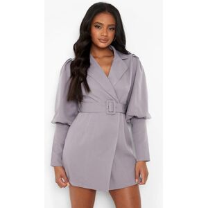 boohoo Petite Woven Puff Sleeve Blazer Dress