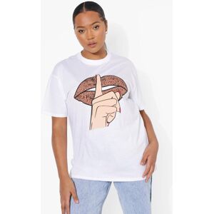 boohoo Plus Leopard Lips T-Shirt