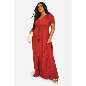 boohoo Plus Ruched Waist Maxi Dress