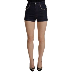 Dolce & Gabbana Blue Denim Stretch Crystal Hot Pants Womens Shorts Cotton - Size X-Small