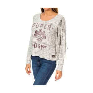 Superdry Colorado Fringe G60000gn Womens Long Sleeve Sweater - Grey Cotton - Size X-Small