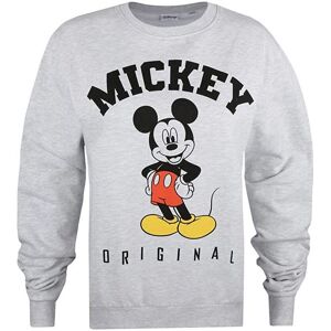 Disney Womens/ladies Hello Mickey Mouse Sweatshirt (Light Grey/black) - Size Large