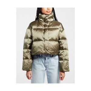 Calvin Klein Womenss Cropped Padded Jacket In Khaki Down - Size 10 Uk