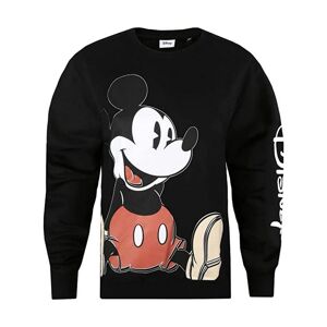 Disney Womens/ladies Mickey Mouse Sitting Sweatshirt (Black/white/red) - Size Large