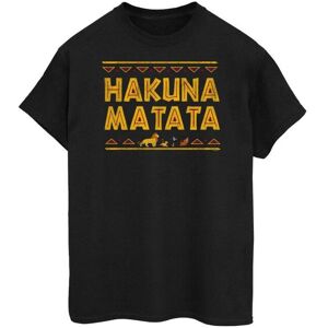 Disney Womens/ladies The Lion King Hakuna Matata Cotton Boyfriend T-Shirt (Black) - Size Large