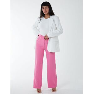 Blue Vanilla Womens Wide Leg Formal Trouser - Pink Viscose - Size Large